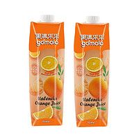 gomolo 果满乐乐 塞浦路斯原装进口100%纯橙汁2大瓶装 1L*2瓶