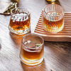 莱妙依 威士忌陀螺旋转水晶玻璃洋酒杯家用创意雕花异性烈酒杯 旋转杯1个图案随机