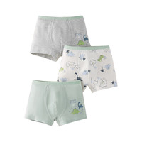 棉花堂 男童内裤儿童内裤平角裤男孩四角短裤男宝小童底裤三条装 组合二：恐龙世界 110cm