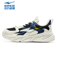 ERKE 鸿星尔克 休闲鞋男新款防滑减震软底轻便耐磨时尚健身男生运动鞋男 橡芽白/正黑 39