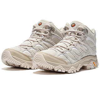 MERRELL 迈乐 店男女款户外登山徒步鞋减震MOAB 3轻量徒步防滑时尚耐磨透气 J037289中帮浅米白（男） 40