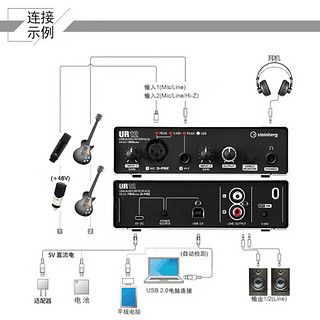 雅马哈（YAMAHA）UR12配音有声书录音专业设备声卡外置电容麦克风录音棚吉他曲 UR12声卡标配