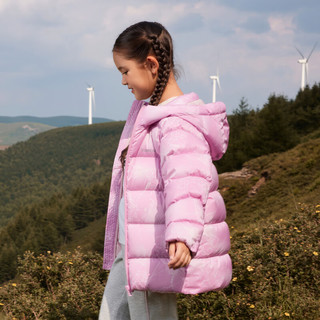 TOREAD kids 探路者儿童羽绒服女秋冬新品时尚百搭保暖舒适轻薄羽绒服外套 海棠粉渐变印花 120