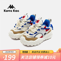 Kappa 卡帕 Kids卡帕儿童运动鞋男女童2023秋季舒适透气低帮运动鞋网面鞋 宝蓝 34码