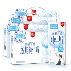 xuelan 雪兰 新希望雪兰心花怒FUN高原脱脂纯牛奶200g*10盒*4箱0脂肪早餐牛奶