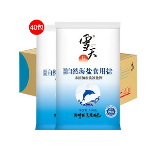 88VIP：xuetian 雪天 海盐加碘自然海盐日晒盐细盐无抗结剂400g*40袋箱装餐饮批发