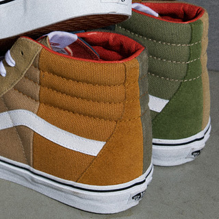 VANS 范斯 CLASSICS系列 SK8-Hi Split 中性运动帆布鞋 VN0009QN448 棕色/浅棕色 37