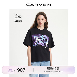 CARVEN 卡纷 女士圆领短袖T恤 6231V2009901 黑色 36