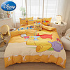迪士尼（Disney）床上四件套可水洗卡通床单被套宿舍单双人磨毛印花套件多件套 维尼熊 200*230