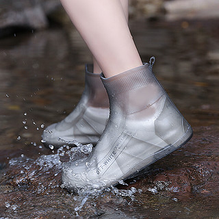 博沃尼克防雨鞋套成人硅胶雨鞋套下雨防滑耐磨便携式雨靴鞋套 棕色XXL码