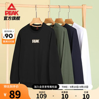 匹克(PEAK)运动卫衣男针织logo休闲百搭运动上衣宽松青少年套头衫 黑色-3021 L/175