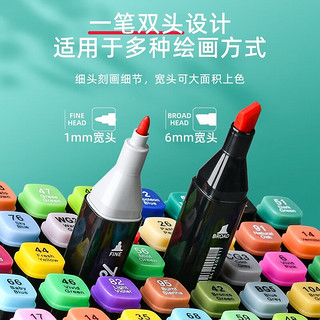 Touchcolor 马克笔专业彩笔套装油性速干绘画美术生水彩笔画笔颜料文具套装 120色+绘画套装(黑笔袋底座款)