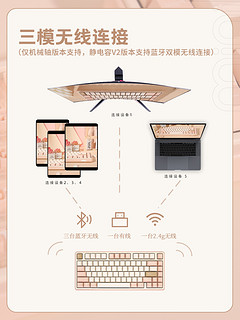 varmilo阿米洛迷你洛75%机械键盘尤加利姬秋丽蓝风铃三模游戏台式