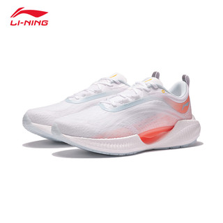 LI-NING 李宁 超轻19䨻女鞋2022夏季跑步鞋女鞋子减震跑鞋透气女士网面运动鞋 标准白/荧光脂橘 35.5