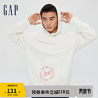 Gap男女装LOGO法式圈织软连帽套头宽松运动卫衣809005 装上衣 白色 170/84A(XXS)