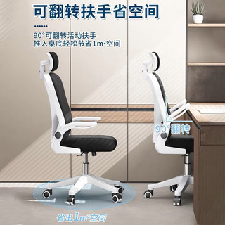 奥伦福特 电脑椅办公椅职员网椅转椅会议椅人体工学椅子家用电脑椅学习椅 SK-电脑椅-白灰