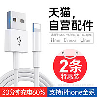 BS 白沙 适用iPhone14pro数据线13正品11苹果12充电线器PD20w手机XS/XR快充X加长8p短iPad平板6s闪充2米Max速冲7plus