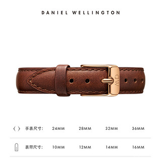 Daniel Wellington DanielWellington）DW表带12mm皮带玫瑰金针扣女款DW00200184（适用于28mm表盘系列）