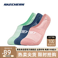 SKECHERS 斯凯奇 缤纷休闲系列男女LOGO船袜L222U018 024H S