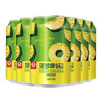 88VIP：珠江啤酒 菠萝啤果味饮料330mL*6罐不含酒精风味果啤易拉罐听装