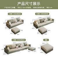 中源ZOY 奶油风云朵布艺直排沙发豆腐块科技布客厅经济型2023