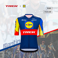 TREK 崔克 Santini Lidl-Trek 男式环法车迷版竞赛短袖骑行服 深蓝色/黄色 XS