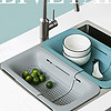 可伸缩洗菜盆沥水篮小水槽塑料折叠漏篮家用厨房水池滤水筐
