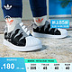 adidas 阿迪达斯 「恐龙鞋」阿迪达斯三叶草SUPERSTAR男婴童一脚蹬学步鞋 黑/灰/白 21(120mm)