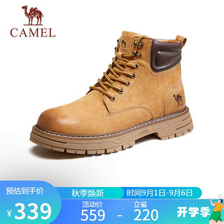 CAMEL 骆驼 休闲增高厚底户外工装男士大黄靴 G13W076024 沙漠黄/咖啡 40
