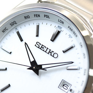 精工（SEIKO）手表光能光动能太阳能中国电波商务休闲男表钛材料 钛链钛表盘 SBTM287