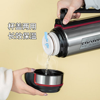万象（WANXIANG）保温壶商务办公咖啡壶1.8L钛银红316内胆一键出水保温保冷水壶