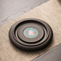 瓷牌茗茶具(cipaiming teaset)吸水壶承家用木制茶杯托小型干泡台现代中式养壶垫功夫茶道配件 电木《景泰蓝》大壶承
