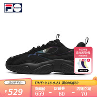 FILA 斐乐 FUSION斐乐潮牌 春季男子时尚个性街头潮流运动鞋 黑/银灰色 41