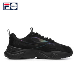 fila斐乐fusion斐乐潮牌春季男子时尚个性街头潮流运动鞋黑银灰色41