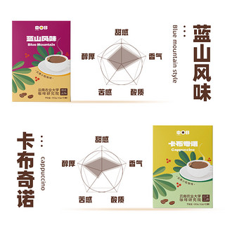 中啡云南小粒蓝山卡布奇诺风味三合一速溶咖啡粉30杯480g