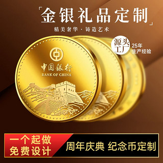 中萃黄金（ZHONG CUI GOLD）金币纯金999纪念品足金定做员工周年庆徽章金牌银币 定金