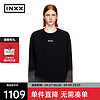 英克斯（inxx）超脱系列 秋不规则撞色圆领套头卫衣XCD3100995 黑色 XS