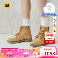 卡特彼勒CAT卡特女式经典款彩色女靴系列工装靴短靴子商场同款 黄色 37