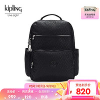 kipling 凯普林 男女款冬轻便帆布书包旅行包双肩背包SO BABY 黑底字母K浮雕印花