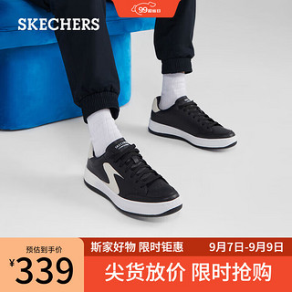 斯凯奇（Skechers）男板鞋小白鞋休闲运动鞋子简约百搭经典232473 黑色/白色/BKW 39