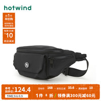 热风 hotwind秋季男士时尚褶皱面料腰包 01黑色 F