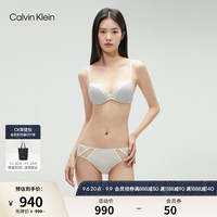Calvin Klein 内衣23早秋女士柔软钢圈蕾丝聚拢深V文胸QF7358AD DE0-象牙白 34B