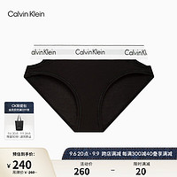 Calvin Klein内衣23春夏女士镂空比基尼内裤QF7201AD UB1-太空黑 S