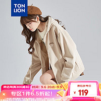 唐狮 TONLION卫衣外套女针织开衫宽松上衣女 浅卡其 M