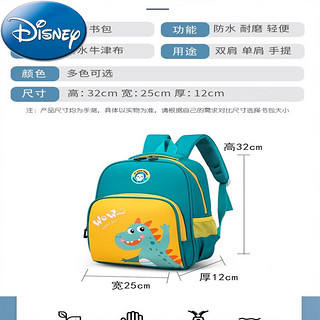 迪士尼（Disney）书包儿童幼儿园男女孩书包卡通宝宝大小中班双肩背包书包轻便 深蓝配绿（3-6岁）
