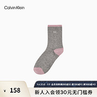 Calvin Klein Jeans23早秋女士撞色简约刺绣莫代尔时尚休闲袜LS000340 030-锌灰 OS