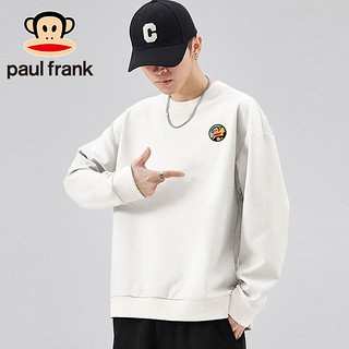 大嘴猴（paul frank）长袖卫衣男士宽松圆领小众胸标上衣男白色L