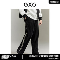 GXG男装 城市定义灯芯绒休闲宽松直筒长裤休闲裤  黑色 190/XXXL