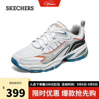 斯凯奇(Skechers)户外运动鞋黑色增高老爹鞋男耐磨894271 白色/多彩色WMLT 44