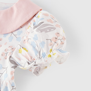 JELLYBABY儿童夏装纯棉宝宝裙子小童中国风衣服女童连衣裙夏 粉色 100cm